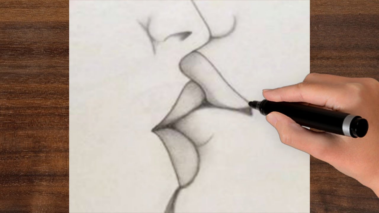 How To Draw A Kissing Lips , Easy Drawing Tutorial ! Drawing For ...