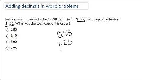 Adding decimals in word problems