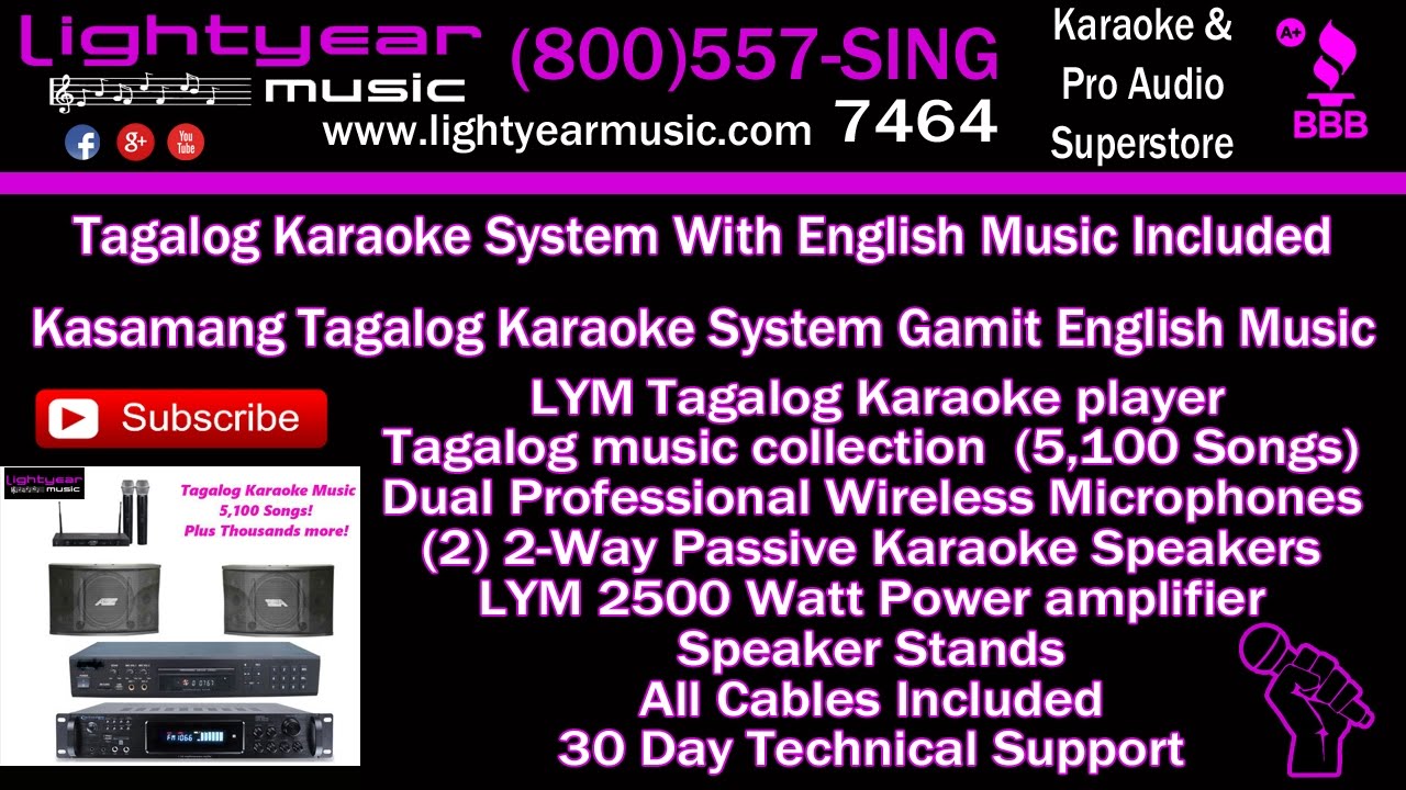 Tagalog Filipino Karaoke System With Bonus English Music Included
