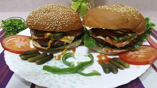 طريقة عمل برجر  اللحم البيتي بدون مايفك ولايكش سهل وسريع واحلي من المطاعم How to make Burger in home