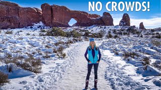 MOST POPULAR PLACE IN UTAH with NO CROWDS?! Exploring MOAB & ARCHES during WINTER