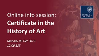 Certificate in History of Art | Online information session