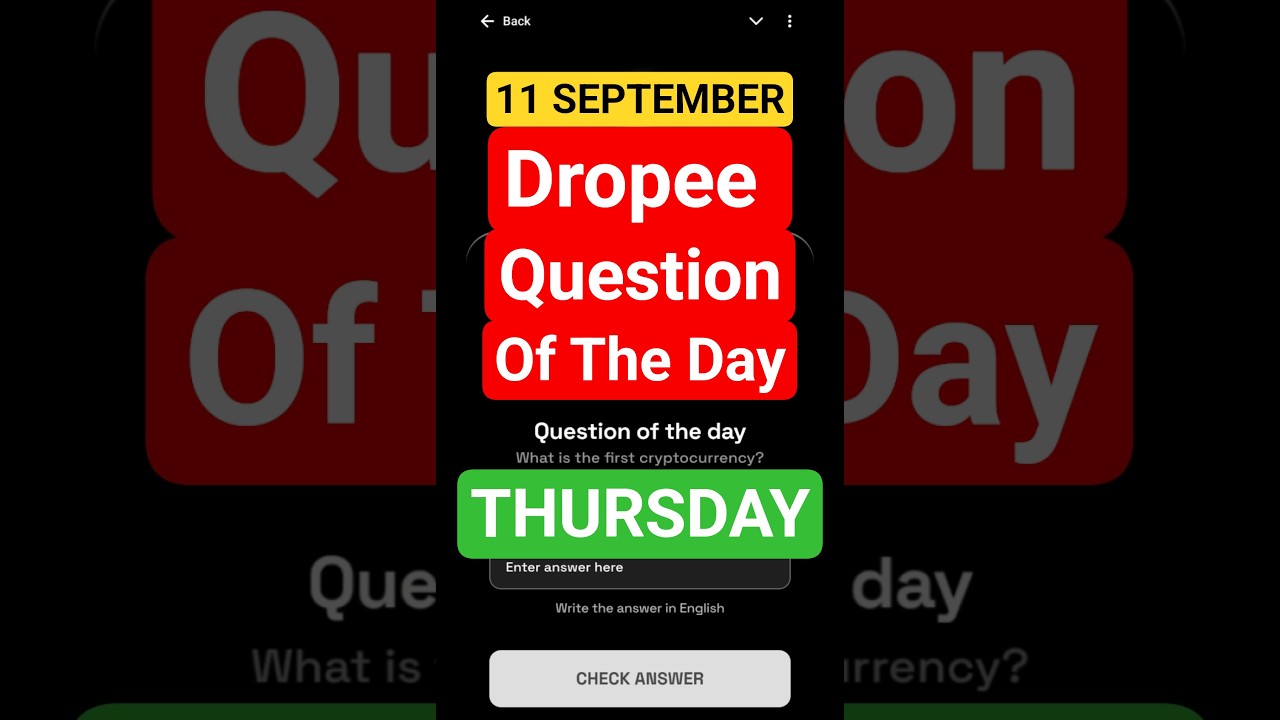 11 September Dropee Daily Question Of The Day | Dropee Question Of The Day | Today Dropee Code