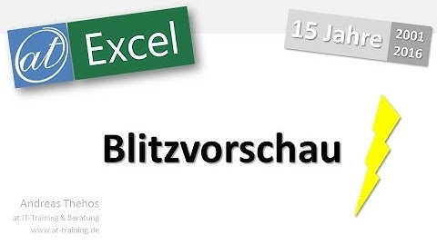 Excel - Blitzvorschau - Werte automatisch ausfüllen