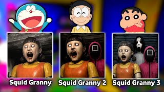 Squid Granny vs Squid Granny 2 vs Squid Granny 3 Escape with Doreamon and his friends screenshot 1