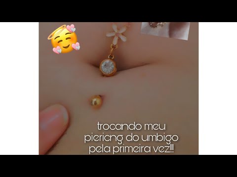 #trocandomeupiericng #piercing              TROQUEI MEU PIERCING DO UMBIGO PELA PRIMEIRA VEZ !!! 😬