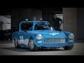 1969 Austin Healey chases a Porsche 911 Turbo around COTA (HD)