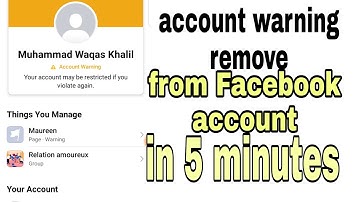 how to remove account warning from Facebook account
