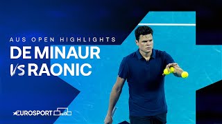 Retires Injured 🤕 | Alex De Minaur v Milos Raonic | Australian Open 2024 Highlights 🇦🇺