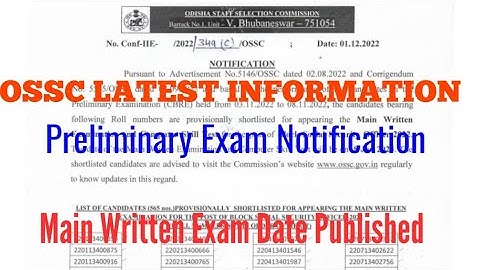 OSSC Preliminary Exam latest Information !! BSSO 2022 Prelim Result & Cut-off Mark Published !!