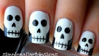 Halloween Skull Nail Art Tutorial