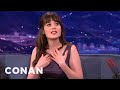 Zooey Deschanel Loves To Be Prepared For A Disaster | CONAN on TBS