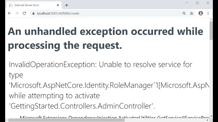 Fix: Unable to resolve service for type Microsoft.AspNetCore.Identity. RoleManager