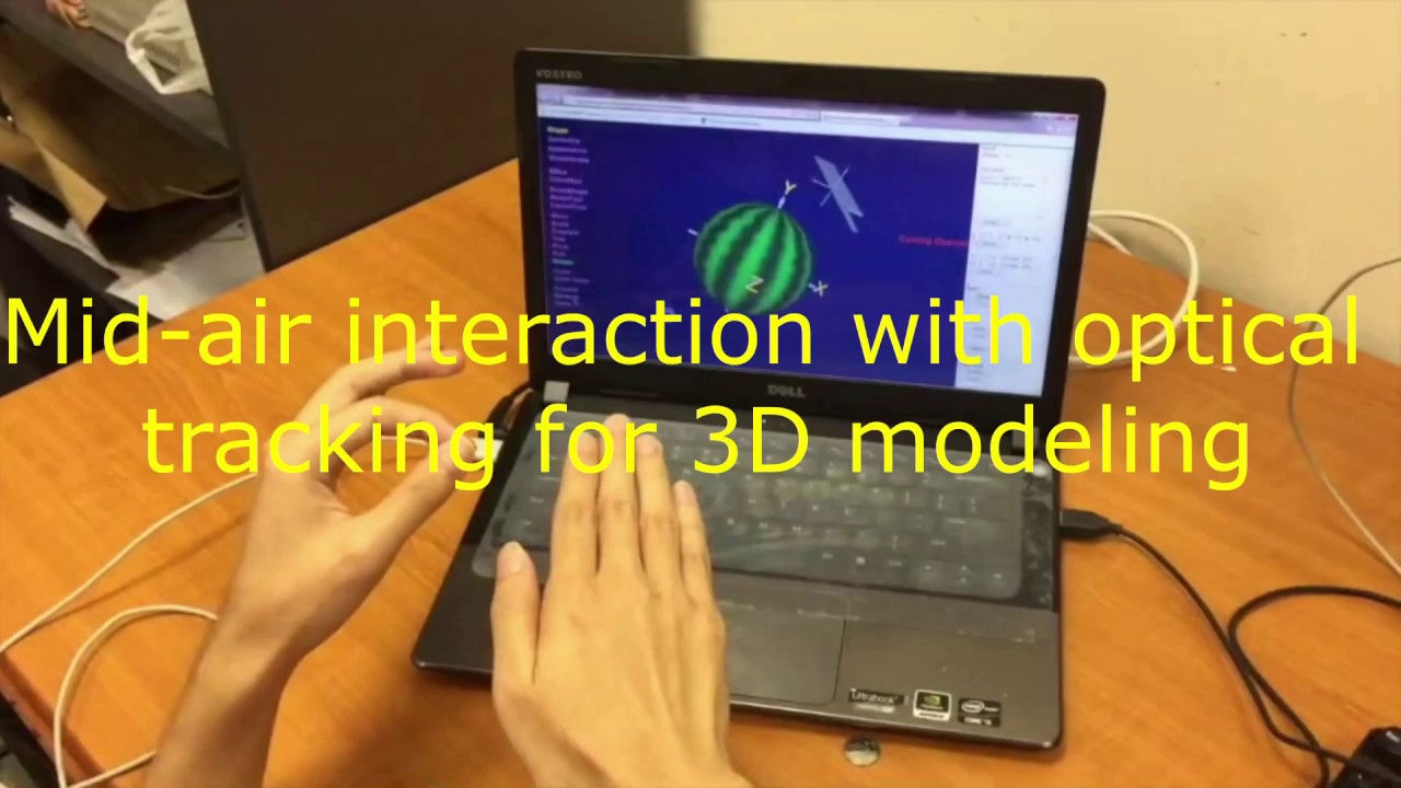 Mid-air interaction with optical tracking for 3D modeling