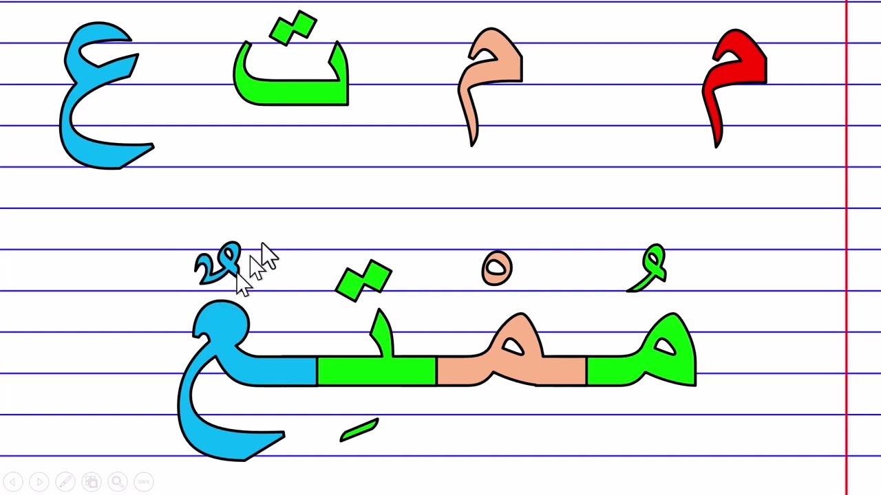 دروس محو الأمية تعلم تهجي  كلمات بالحركات  وجمع الحروف