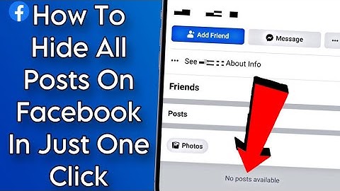 How To Hide All Posts On Facebook In Just One Click || Hide Facebook Posts
