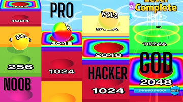 NOOB vs PRO vs HACKER vs GOD Ball Run 2048 vs Ball Run INFINITY MULTI EFFECTS