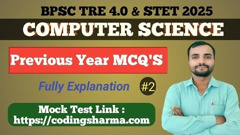 BPSC TRE PREVIOUS YEAR MCQ | Computer Science #codingsharma 
