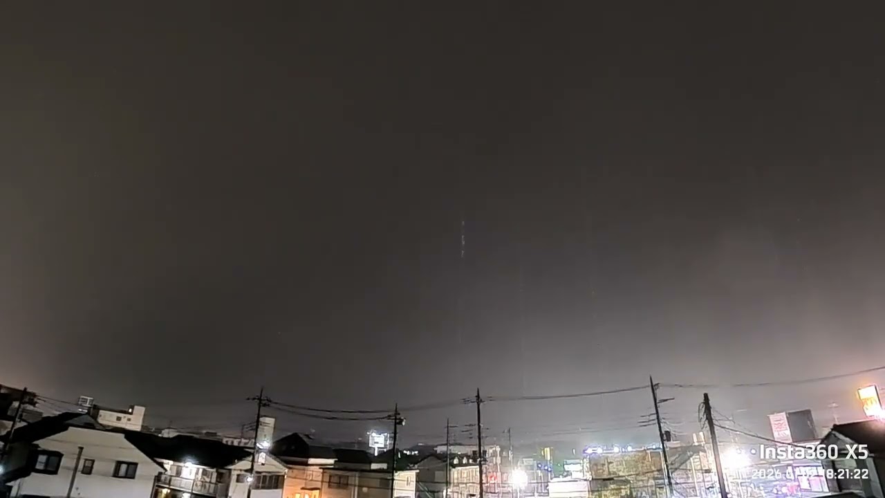 【Insta360X5】2026/1/2(金)千葉県で雪が降る（32倍速）