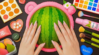 ASMR Makeup on Watermelon (No Talking) thumbnail