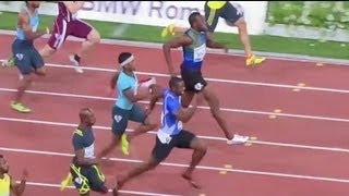 Justin Gatlin Beats Usain Bolt Diamonds 2013 Rome *Beats Record*