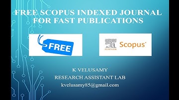 free Scopus indexed journal for fast publications || open access || Research Assistant Lab