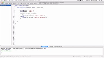 92. Comparing Strings: equals() method - Learn Java