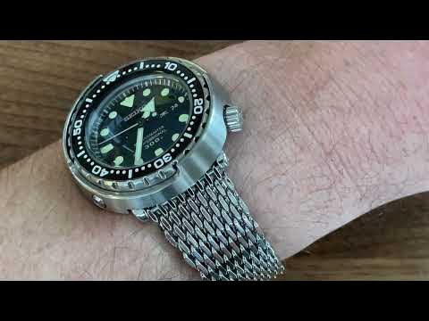 Strapcode “Shark” Mesh bracelet on sbbn031 Seiko professional 300m tuna -  YouTube