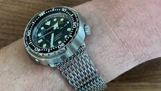 Strapcode “Shark” Mesh bracelet on sbbn031 Seiko professional 300m tuna -  YouTube