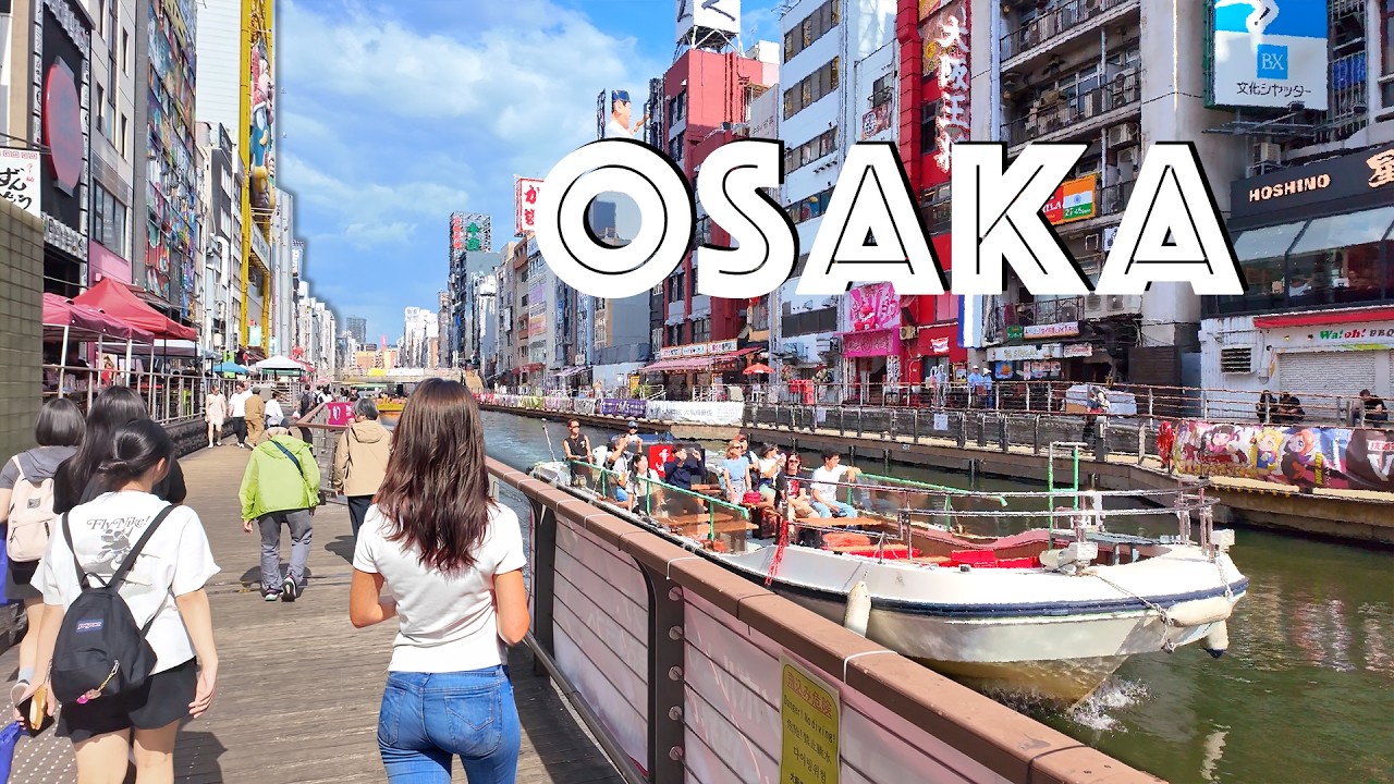 Osaka, Japón | Calle Namba Parks & Doguyasuji Shopping | Paseo por el Distrito Comercial 4K