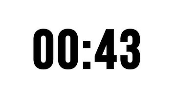 43 Second Timer Without Music, Simple Countdown With Alarm At The End