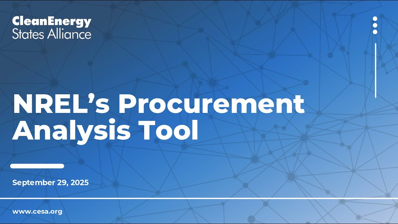 NREL's Procurement Analysis Tool (9.29.25)