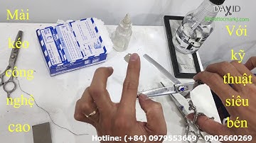 Mài kéo cắt tóc siêu bén (Video chia sẻ thực tế 100% về chức năng của máy mài kéo công nghệ cao)