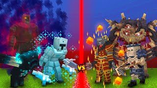 Soulless Knight, Ice Warrior, Warden VS Skeleton King, Renor, Oberon - ADDON FIGHT MCPE