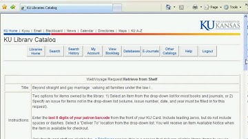 KU Libraries - Request KU Books