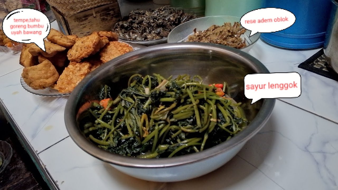 masak sayur daun ubi jalar (lenggok) + tempe tahu bumbu uyah bawang|| Ryuga nimbrung melu masak