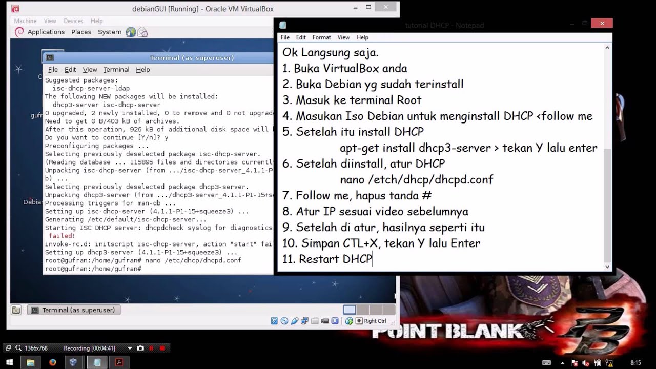Konfigurasi DHCP Debian 6 Virtual Box - YouTube
