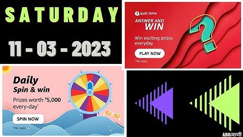Amazon Today Quiz Answers || Amazon Daily Quiz Answers Today 11 March 2023 Saturday | Amazon Pay Bal
