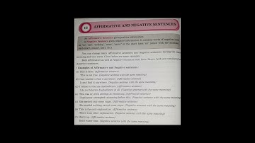 Affirmative And Negative Sentences | English Grammar | Let