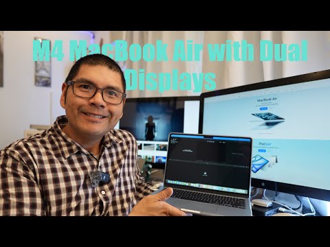 M4 MacBook Air With Two Apple Thunderbolt Displays