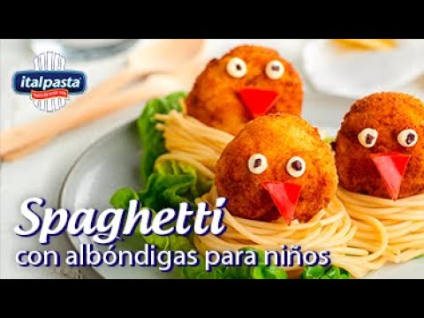 Spaghetti con albóndigas para niños - YouTube