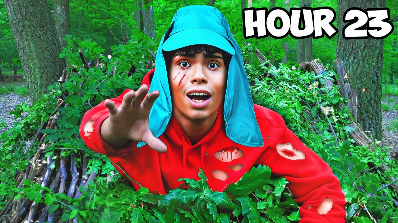 SURVIVING 24 HOURS IN THE WOODS - YouTube