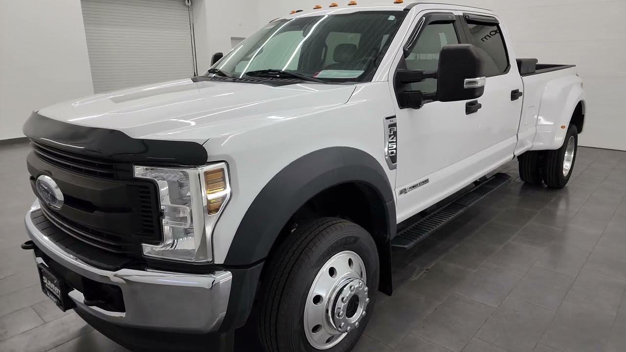 2019 FORD F450 XL CREW LONGBOX DUALLY DIESEL OXFORD WHITE 4K WALKAROUND 13461Z SOLD!