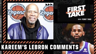 Stephen A. Smith \& Magic Johnson react to Kareem Abdul-Jabbar's criticism of LeBron | First Take