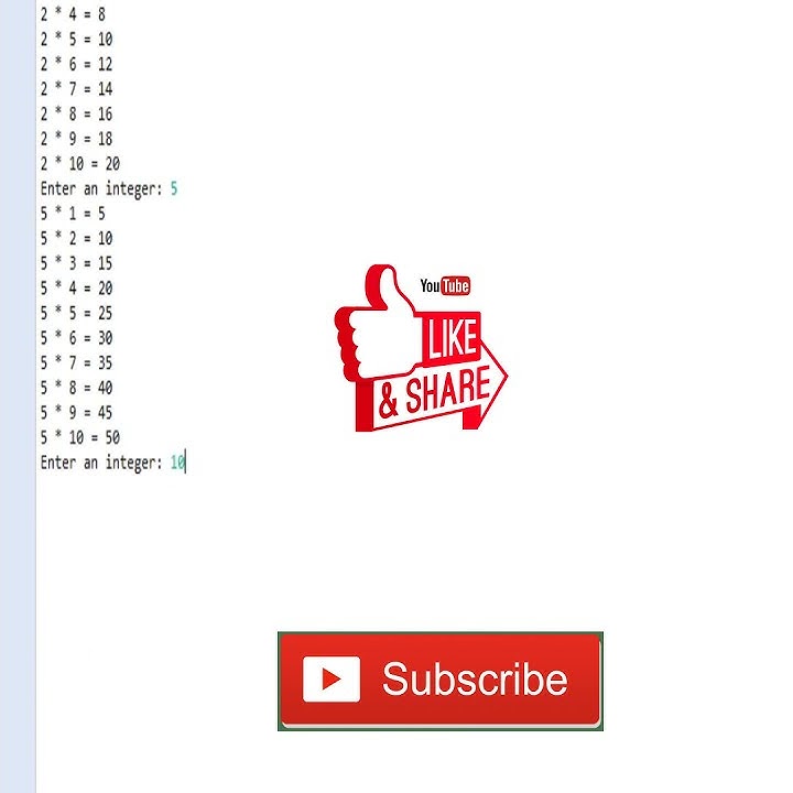 How to create a Simple Multiplication Table using Java language - YouTube
