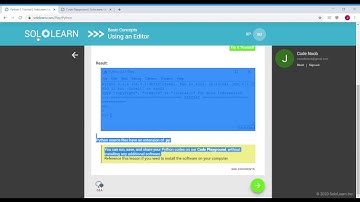 Using an editor in Python | Solo Learn Module 1 Quiz | Coding for Beginners | Day 4 Part 2