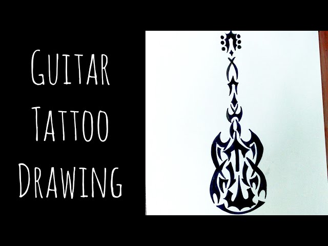 Drawing Tattoo - guitar tattoo design drawn on paper, by... | Facebook