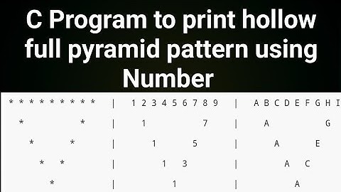 C Program to print hollow full pyramid pattern using star ! C Programming Patterns Questions