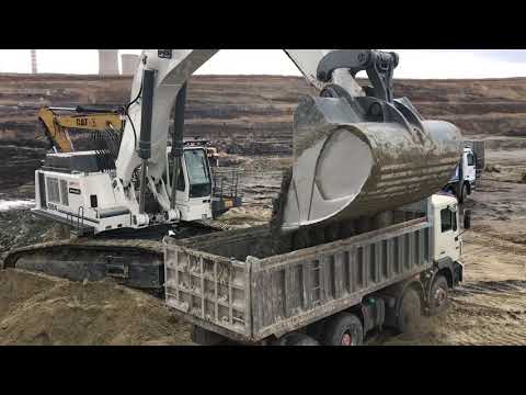 Liebherr 984 Excavator Loading Trucks With Two Passes - Sotiriadis Ate