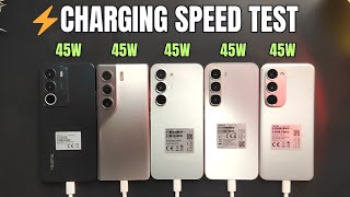 Charging Speed Test Spark 40 Pro+ vs Spark 40 Pro vs Hot 60 Pro vs Camon 40 Pro vs C71 | 45W | 🔥🚀⚡⏱️